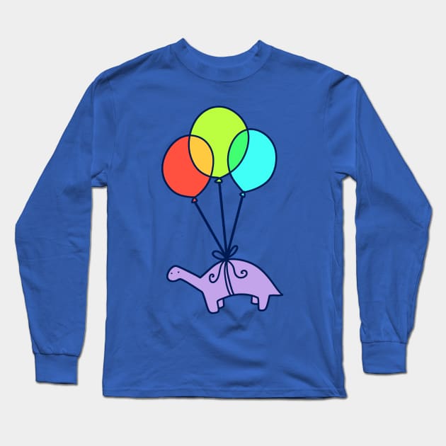 Balloon Dinosaur Long Sleeve T-Shirt by saradaboru